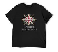 JIA YU HAO Within Temptation Unisex 100% Cotton Short-Sleeve T-Shirts Black XL