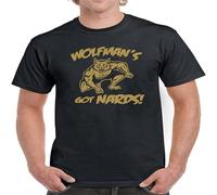 JIA YU HAO Wolfman'S Got Nards Funny Monster 80S Movie Scary Horror Wolf Unisex 100% Cotton Short-Sleeve T-Shirts Black S