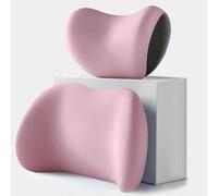 JIABAOCA Cuscino di Supporto Lombare E Poggiatesta per Auto per Nissan Qashqai 2008-2015, Cuscino per Il Collo De-Ll'Auto Rimovibile, Supporto per La Schiena Traspirante, Accessori,A Pink