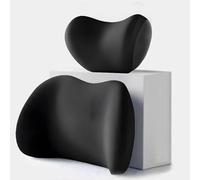 JIABAOCA Cuscino di Supporto Lombare E Poggiatesta per Auto per Nissan Qashqai 2016-2023, Cuscino per Il Collo De-Ll'Auto Rimovibile, Supporto per La Schiena Traspirante, Accessori,A Black