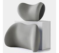 JIABAOCA Cuscino di Supporto Lombare E Poggiatesta per Auto per Nissan X-Trial 2014-2023, Cuscino per Il Collo De-Ll'Auto Rimovibile, Supporto per La Schiena Traspirante, Accessori,A Gray