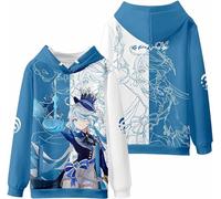 JIABAOCA Felpe da Gioco per Uomo E Donna Ge_nShin Im.Pact Felpa Pullover A Maniche Lunghe Stampata Anime Felpa Bidimensionale Personaggio dei Cartoni Animati,2XL,4