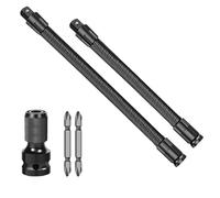 JIABAOZ 1/2 Flexible Shaft Extension Extender Torque Socket, 360 Flex Rod for Impact, Electric Wrench Sleeve Universal Extension Rod, Flexible Socket for Automotive Repair (250M+350MM-E)