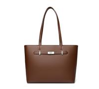 JIABAOZ Borsa Shopper Da Donna, Borsa Da Lavoro Ufficio Spaziosa Per A4 E PC 14", Borso A Spalla in Pelle PU Con Tasche, Tote Bag Borso Shopper Da Donna,perLavoro, Viaggi, Shopping (Marrone)