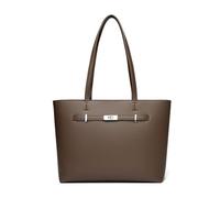 JIABAOZ Borsa Shopper Da Donna, Borsa Da Lavoro Ufficio Spaziosa Per A4 E PC 14", Borso A Spalla in Pelle PU Con Tasche, Tote Bag Borso Shopper Da Donna,perLavoro, Viaggi, Shopping (Grigio)