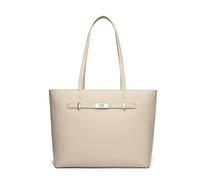 JIABAOZ Borsa Shopper Da Donna, Borsa Da Lavoro Ufficio Spaziosa Per A4 E PC 14", Borso A Spalla in Pelle PU Con Tasche, Tote Bag Borso Shopper Da Donna,perLavoro, Viaggi, Shopping (Beige)