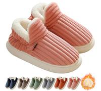 JIABAOZ Fluffy Slippers for Women, Cloud Slippers Booties, Winter Warm Fuzzy House Slipper, Thick Sole Anti-Skid Cozy Plush Booties, Indoor Outdoor Slip On Shoes (Pink,44)