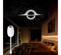 JIABAOZ Galaxy Projector Night Light, USB Stars Space Starry Sky Projector Lamp LED Starlights Projection Portable Adjustable for Bedroom Car Roof Interior Ceiling (White-Black Hole)