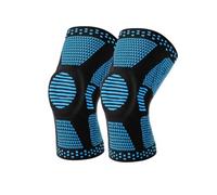 JIABAOZ Ginocchiera Sportiva Uomo Donna,Fascia Per Compressione Ginocchio Cuscinetti Per Rotula Per Lesioni Al Menisco,Artrite (Blu,L)
