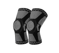 JIABAOZ Ginocchiera Sportiva Uomo Donna,Fascia Per Compressione Ginocchio Cuscinetti Per Rotula Per Lesioni Al Menisco,Artrite (Nero,XL)