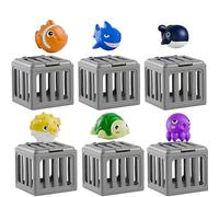 JIABAOZ Pool Diving Toys, Underwater Dive Rescue Game Set with Pool Toy Cage And Floating Ocean Pals, Dive Treasure Hunt Water Play, Beach Lake Bath Summer Party Gift