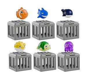 JIABAOZ Pool Diving Toys, Underwater Dive Rescue Game Set with Pool Toy Cage And Floating Ocean Pals, Dive Treasure Hunt Water Play, Beach Lake Bath Summer Party Gift