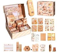 JIABAOZ Set Regalo Di Cancelleria Capibara, Cose Cute Per La Scuola Capibara, Cose Capibara Utili Per La Scuola Legami, Set Di Cancelleria a Tema Capibara, Set Di Cancelleria Capibara Scatola