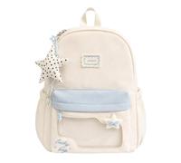 JIABAOZ Zaino Ita Bag Per Adolescente Con Finestra Trasparente E Ciondolo A Stella, Design Carino Con Scomparti Multipli Per Istituto E Uso Quotidiano (bianco)