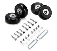 JiaDanweng 4 Pezzi 50mm Bagaglio Ruote di Ricambio per Trolley Carrello Valigia Ruota Gomma Metallo Kit di Valigie Cuscinetti Girevoli Riparazione Rotelle