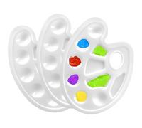 JIADEXIN 3 Pezzi Tavolozza per Pittura - Tavolozze Rotonda in Plasticacon Foro di Presa e 10 Campi di Niscelazione Vernice Vassoio per Pittura Acrilica, Olio, Acquerelli, Fai da Te, Tavolozze, Colore