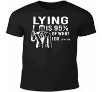 JIAERLE TOYS Lying Is What I Do T-Shirt - Funny T Shirt Retro Archer Spy Joke CIA Comedy Cool Black S