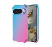 JIAFEI Cover per Google Pixel 10 Pro XL Custodia Protettiva in TPU Morbida Ultrasottile Antiurto ad Angoli Protezione per Fotocamera Schermo Gradienti Trasparenti Blu/rosa