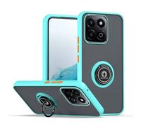 JIAFEI Cover per Honor 200 Smart 5G Traslucido PC/TPU Silicone Antiurto Custodia con 360 Girevole Magnetica Ring Supporto, Cielo blu