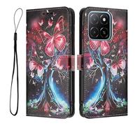 JIAFEI Cover per HONOR 400 Smart 5G, Custodia Portafoglio Libro PU Pelle Elegante Motivo, Cordino/Slot Carte/Magnetica Scatto/Stand per Ragazze Donne, Albero