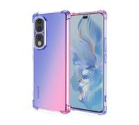 JIAFEI Cover per Honor X7b Custodia Protettiva in TPU Morbida Ultrasottile Antiurto ad Angoli Protezione per Fotocamera Schermo Gradienti Trasparenti Blu/Rosa