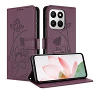 JIAFEI Cover per HONOR X7c / HONOR 200 Smart 5G, Custodia Portafoglio Libro PU Pelle Elegante Fiore di Loto Motivo, Cordino/Slot Carte/Magnetica Scatto/Stand, Marrone