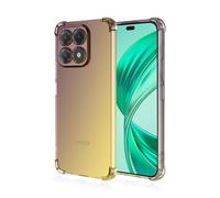 JIAFEI Cover per Honor X8b Custodia Protettiva in TPU Morbida Ultrasottile Antiurto ad Angoli Protezione per Fotocamera Schermo Gradienti Trasparenti Oro/Nero