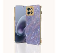 JIAFEI Cover per Motorola Edge 60 Neo/Edge 50 Neo/ThinkPhone 25, Glitter Motivo a Ondulazione D'acqua Custodia, Lusso Galvanizzata Morbido TPU Antiurto Camera Protezione per Donne, Viola
