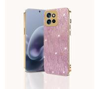 JIAFEI Cover per Motorola Edge 60 Neo/Edge 50 Neo/ThinkPhone 25, Glitter Motivo a Ondulazione D'acqua Custodia, Lusso Galvanizzata Morbido TPU Antiurto Camera Protezione per Donne, Rosa