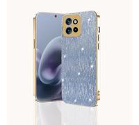 JIAFEI Cover per Motorola Edge 60 Neo/Edge 50 Neo/ThinkPhone 25, Glitter Motivo a Ondulazione D'acqua Custodia, Lusso Galvanizzata Morbido TPU Antiurto Camera Protezione per Donne, Blu