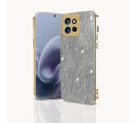 JIAFEI Cover per Motorola Edge 60 Neo/Edge 50 Neo/ThinkPhone 25, Glitter Motivo a Ondulazione D'acqua Custodia, Lusso Galvanizzata Morbido TPU Antiurto Camera Protezione per Donne, Argento