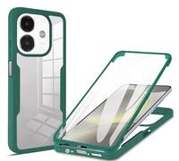 JIAFEI Cover per OPPO A40 4G / OPPO A40M / OPPO A60 5G, Trasparente Protezione Schermo Integrata con Protezione Completa 360 Gradi, Protezione Fotocamera, Antiurto Custodia, Verde