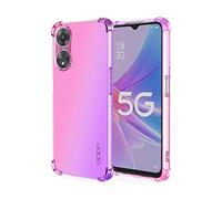 JIAFEI Cover per Oppo A78 5G / Oppo A58 5G Custodia Protettiva in TPU Morbida Ultrasottile Antiurto ad Angoli Protezione per Fotocamera Schermo Gradienti Trasparenti Rosa/Viola