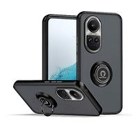 JIAFEI Cover per Oppo Reno10 PRO 5G/Oppo Reno 10 5G Traslucido PC/TPU Silicone Antiurto Custodia con 360 Girevole Magnetica Ring Supporto, Nero