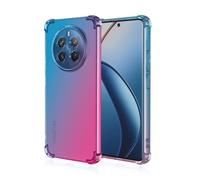 JIAFEI Cover per Realme 12 PRO Plus (PRO+) / Realme 12 PRO 5G Custodia Protettiva in TPU Morbida Ultrasottile Antiurto ad Angoli Protezione per Fotocamera Schermo Gradienti Trasparenti Blu/Rosa