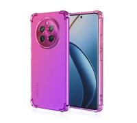 JIAFEI Cover per Realme 12 PRO Plus (PRO+) / Realme 12 PRO 5G Custodia Protettiva in TPU Morbida Ultrasottile Antiurto ad Angoli Protezione per Fotocamera Schermo Gradienti Trasparenti Rosa/Viola