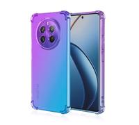 JIAFEI Cover per Realme 12 PRO Plus (PRO+) / Realme 12 PRO 5G Custodia Protettiva in TPU Morbida Ultrasottile Antiurto ad Angoli Protezione per Fotocamera Schermo Gradienti Trasparenti Porpora/Blu