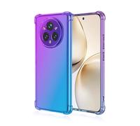 JIAFEI Cover per Realme 14 Pro Plus 5G Custodia Protettiva in TPU Morbida Ultrasottile Antiurto ad Angoli Protezione per Fotocamera Schermo Gradienti Trasparenti Porpora/blu