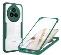 JIAFEI Cover per Realme 14 Pro+ Plus 5G, Trasparente Protezione Schermo Integrata con Protezione Completa 360 Gradi, Protezione Fotocamera, Antiurto Custodia, Verde