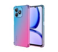 JIAFEI Cover per Realme Note 50 Custodia Protettiva in TPU Morbida Ultrasottile Antiurto ad Angoli Protezione per Fotocamera Schermo Gradienti Trasparenti Blu/Rosa
