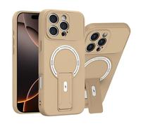 JIAFEI Cover per Realme Note 70T, Compatibile con MagSafe Magnetic Wireless Charging/Cavalletto, Protezione Anti Caduta Militare, Opaco Custodia, Marrone