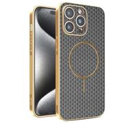 JIAFEI Cover per Xiaomi 15T 5G, Lussuoso PU Pelle con Magnetic Wireless Charging, Protezione Fotocamera, Protezione Militare Galvanizzare Custodia, Grigio