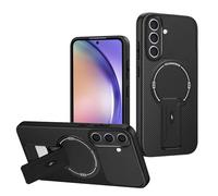 JIAFEI Cover per Xiaomi Poco X8 Pro Max 5G, Magnetica Wireless Charging con Supporto Nascosto, Protezione Antiurto Militare, Fibra di Carbonio Custodia, Nero