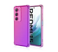 JIAFEI Cover per Xiaomi Redmi 15 5G / 4G Custodia Protettiva in TPU Morbida Ultrasottile Antiurto ad Angoli Protezione per Fotocamera Schermo Gradienti Trasparenti Rosa/Viola