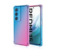 JIAFEI Cover per Xiaomi Redmi 15 5G / 4G Custodia Protettiva in TPU Morbida Ultrasottile Antiurto ad Angoli Protezione per Fotocamera Schermo Gradienti Trasparenti Blu/rosa