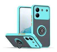 JIAFEI Cover per ZTE Blade A54 4G Traslucido PC/TPU Silicone Antiurto Custodia con 360 Girevole Magnetica Ring Supporto, Cielo Blu