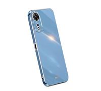 JIAFEI Custodia per Oppo A80 5G, Dorato Bordo Placcatura Design TPU Silicone Cover Protettiva. Blu