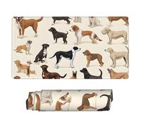 JIAGLINDE Tappetino per mouse oversize in tessuto stampato razza di cane, 40,6 x 74,9 cm, base in gomma antiscivolo lavabile per computer portatile desktop mouse wireless