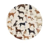 JIAGLINDE Tappetino per mouse rotondo in tessuto stampato razza di cane con base in gomma antiscivolo lavabile per computer desktop mouse wireless 20,3 cm