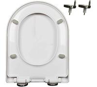 JIAHAO Copertura WC con Sedile e Coperchio a Forma U in Polipropilene, Chiusura Morbida e Sgancio Rapido, Colore Bianco, Portata Massima 150 kg, per Gabinetto Standard, Un Colore, 47x36cm